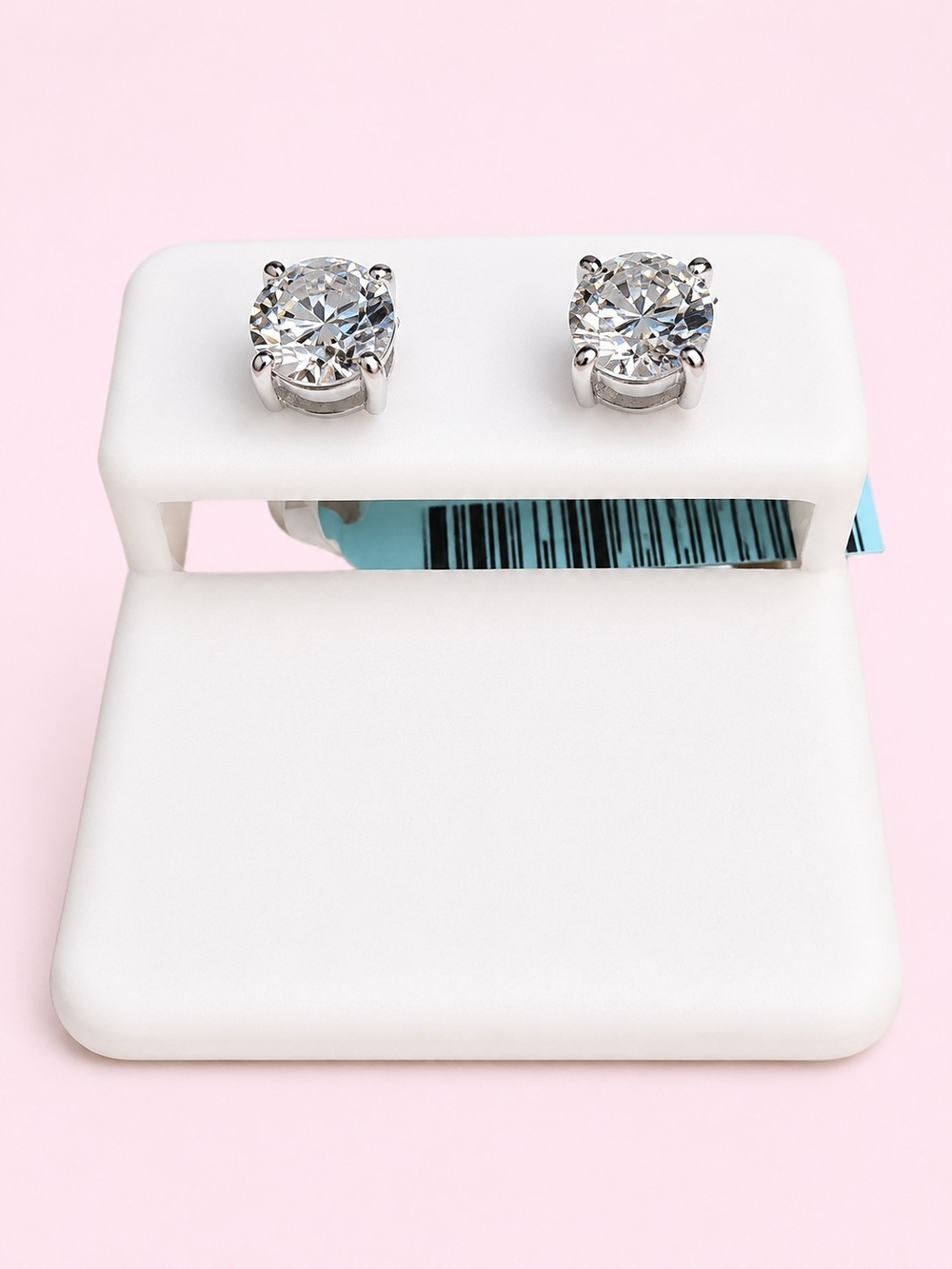 Moissanite Sterling Silver Stud Earrings Approx 7mm 2.40 CTTW NWT - Picture 4 of 4